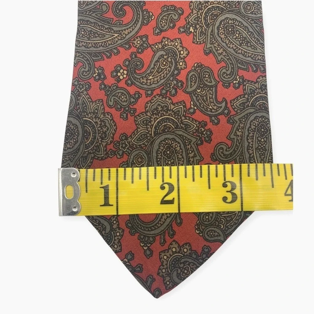 Jos A Bank Executive Collection Men's Red‎ Paisley Silk Necktie Short